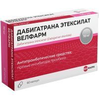 Дабигатрана Этексилат Велфарм капс. 150мг №60 Велфарм-М/Россия