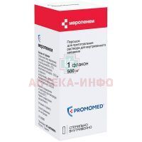 Меропенем фл.(пор. д/приг. р-ра д/в/в введ.) 500мг №1 Биохимик