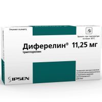 Диферелин фл.(лиоф. д/приг. сусп. д/в/м и п/к введ. пролонг. действ.) 11,25мг №1 + р-ль Ipsen Pharma Biotech/Франция