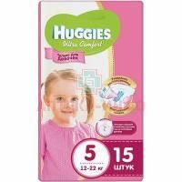 Подгузники ХАГГИС Ultra Comfort Junior (12-22кг) №15 д/девочек Кимберли-Кларк