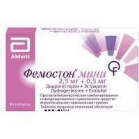 Фемостон Мини таб. п/пл. об. 2,5мг+0,5мг №84 Abbot Biologicals/Нидерланды