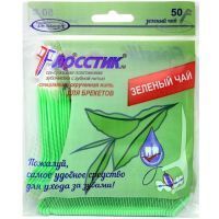 Зубочистки DR. STEVE с нитью д/брекетов №50 (зеленый чай) Стилкон/Россия