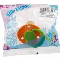 Соска-пустышка БУДЬ ЗДОРОВ "Карамелька" латекс. традицион. кольцо с прищепкой (арт. 11414) (инд.уп.) АМТ Трейд