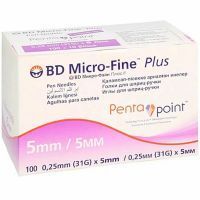 Игла Micro-Fine + с заточкой Pentapoint 31G 0,25х5мм №100 Becton Dickinson/Ирландия