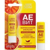 Аевит "Либридерм" (Librederm) бальзам д/губ Марокканский апельсин (увлажняет, усиливает цвет, увел. объем) Биофармлаб/Россия
