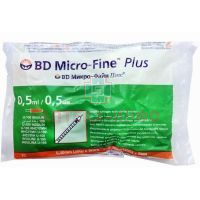 Шприц инсулиновый с иглой 0,5мл U-100 G30 №10 (с интегрир. иглой) Becton Dickinson/Испания