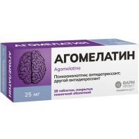 Агомелатин таб. п/пл. об. 25мг №28 Фармпроект/Россия