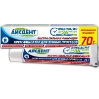Крем для фиксации зубных протезов АЙСДЕНТ Экстра сильная фиксация 70г Полар/Россия