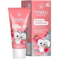 Зубная паста детская Tiswell реминерализующая с наногидроксиапатитом без фтора клубника со сливками (от 1 года) 60г Юнилевер Русь/Россия