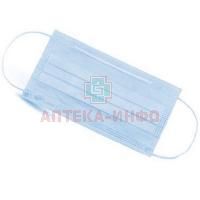 Маска медицинская трехслойная на резинке (голуб.) с носов. фиксатором Казанская фабрика спец. мед. защиты