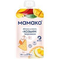 Пюре МАМАКО яблоко и манго с козьим творожком 120г Фруктис/Россия