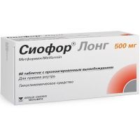 Сиофор Лонг таб. с пролонг. высв. 500мг №60 Berlin-Chemie AG/Германия
