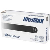 Перчатки смотровые н/стер. разм. XS (нитрил. неопудр. текстур. Archdale Nitrimax) №50 (пар) черный Top Glove/Малайзия
