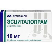 Эсциталопрам таб. п/пл. об. 10мг №60 Пранафарм/Россия