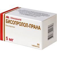 Бисопролол-Прана таб. п/пл. об. 5мг №90 Пранафарм/Россия