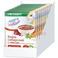 Худеем за неделю ПЕРВЫЕ БЛЮДА Борщ сибирский с мясом 16г №20 Леовит Hyтрио/Россия