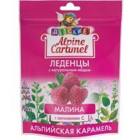 Карамель Alpine Caramel Альпийская леденцы дет. (малина и вит. С) 75г Плантико