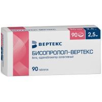 Бисопролол-ВЕРТЕКС таб. п/пл. об. 2,5мг №90 Вертекс/Россия