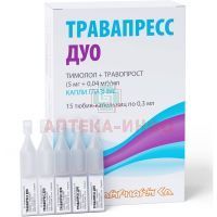 Травапресс Дуо фл.-кап. (капли глазн.) 5мг/мл + 0,04 мг/мл 0,3мл №15 Rompharm Company/Румыния