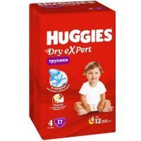 Подгузники-трусики ХАГГИС Dry Expert 4 (9-14кг) №17 Кимберли-Кларк/Россия