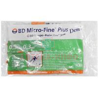 Шприц инсулиновый Micro-Fine + с иглой 0,3мл U-100 30G (0,30х8мм) №10 Becton Dickinson/Испания