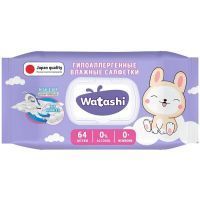 Салфетки детские WATASHI влажн. с 0+мес. №64 (крышка) Коттон клаб/Россия