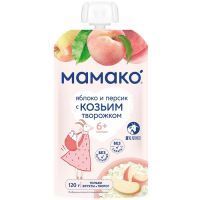 Пюре МАМАКО яблоко и персик с козьим творожком 120г Фруктис/Россия