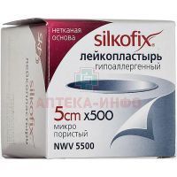 Лейкопластырь SILKOFIX 5см х 500см (полимерн. основа) CHHD/Китай