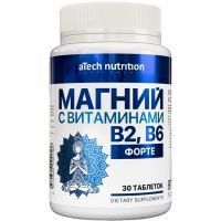 ATECH NUTRITION Магний Форте с витаминами B2 и B6 таб. №30 Арсенал атлета/Россия