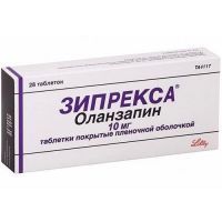 Зипрекса таб. п/пл. об. 10мг №28 Lilly del Caribe Inc./Пуэрто-Рико/Lilly/Испания