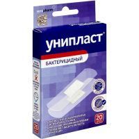 Лейкопластырь бактерицидный УНИПЛАСТ прозрачн. 1,9 x 7,2см №20 (плен.) Верофарм/Россия