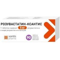 Розувастатин-Ксантис таб. п/пл. об. 5мг №90 АЛСИ Фарма