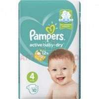 Подгузники PAMPERS Active baby Dry Maxi (9-14кг) №10 Проктер энд Гэмбл/Россия