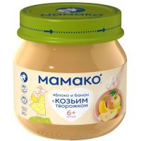 Пюре МАМАКО яблоко и банан с козьим творожком 80г Flory Doo/Сербия