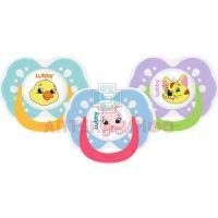 Соска-пустышка LUBBY "Веселые животные" латекс. симметр. сосок и кольцо (с рожд.) (арт. 11399) Gold List AG/Швейцария