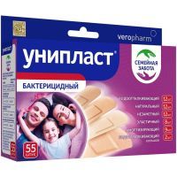 Лейкопластырь бактерицидный УНИПЛАСТ набор №55 Верофарм ОАО/Россия