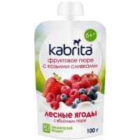 Пюре Кабрита (KABRITA) фрукт. лесные ягоды/яблоко с козьими сливками 100г Salvest A.S./Эстония