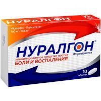 Нуралгон Фармасинтез таб. п/пл. об. 400мг+325мг №10 Фармасинтез