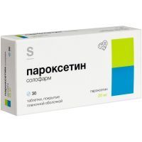 Пароксетин солофарм таб. п/пл. об. 20мг №30 Гротекс
