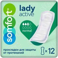 Прокладки урологические SOMFORT Lady Active Normal №12 Megasoft/Китай