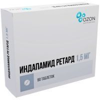 Индапамид ретард таб. с пролонг. высв. п/пл. об. 1,5мг №90 Озон/Россия