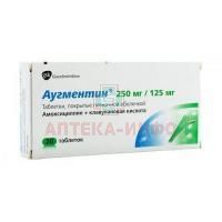 Аугментин таб. п/об. 250мг+125мг №20 Smithkline Beecham Limited/Великобритания
