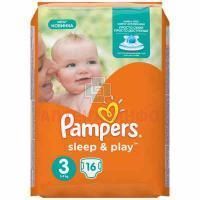 Подгузники PAMPERS Sleep & Play Midi (4-9кг) р.3 №16 Procter&Gamble/Германия