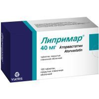 Липримар таб. п/пл. об. 40мг №100 Viatris Pharmaceuticals LLC/Пуэрто-Рико/Pfizer Manufacturing Deutschland/Германия