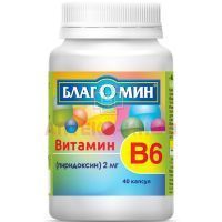 Благомин Витамин B6 (пиридоксин) капс. №40 ВИС/Россия