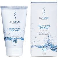 Маска-скраб SHESMART д/лица с Бамбуковым углем и ниацинамидом 150мл Смарт Бьюти/Россия