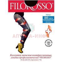 Колготы FILOROSSO VELOUR леч.-проф. 40den разм. 2 черн. (Петротекс)