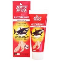 Гель Доктор Акула д/растирания ног в обл. пятки Акулий жир и Золотой ус 75мл Спецмазь/Россия