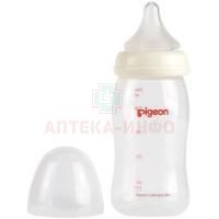Бутылочка PIGEON SOFTOUCH PERISTALTIC PLUS д/кормления стекл. 240мл (Pigeon Corporation JP/Япония)