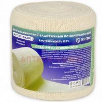 Бинт ИНТЕКС-СМАРТ эласт. средней раст. ткан. 2 фиксатора 2мх8см Интертекстиль